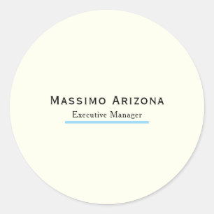 Ivory Colour Plain Modern Minimalist  Classic Round Sticker