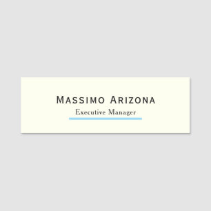 Ivory Colour Plain Modern Minimalist  Name Tag