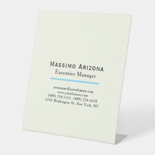 Ivory Colour Plain Modern Minimalist  Pedestal Sign