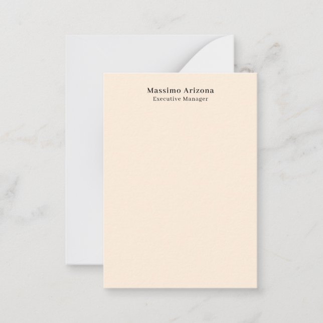 Ivory Colour Plain Professional Modern Minimalist Card (Front)