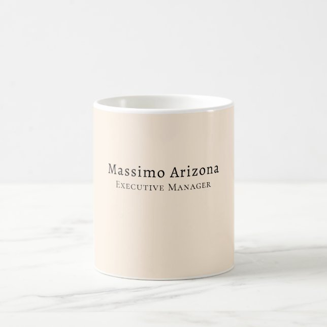 Ivory Colour Plain Professional Modern Minimalist Coffee Mug (Center)