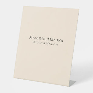 Ivory Colour Plain Professional Modern Minimalist Pedestal Sign