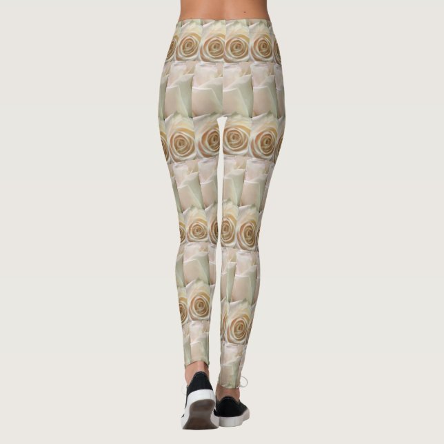 Ivory coloured rose leggings (Back)