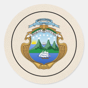 Ivory Costa Rica Passport Classic Round Sticker