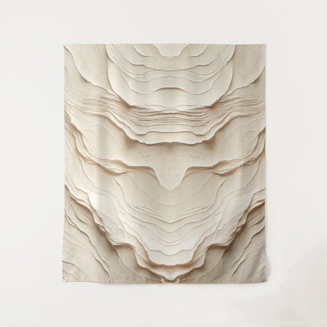  Ivory Cream Bohemian Natural Textured Look Tapestry (Front)