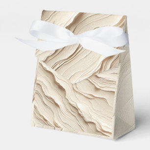Ivory Cream Bohemian Textured Wedding Favor Box