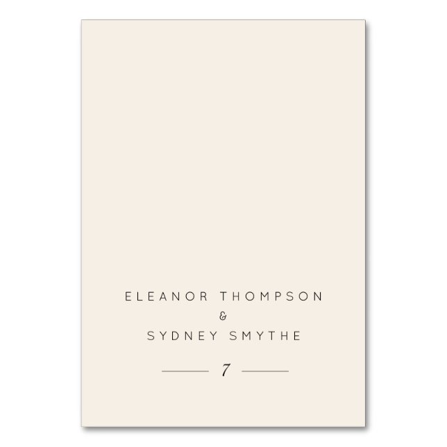 Ivory Cream Elegant Wedding Guest Table Place Card (Front)