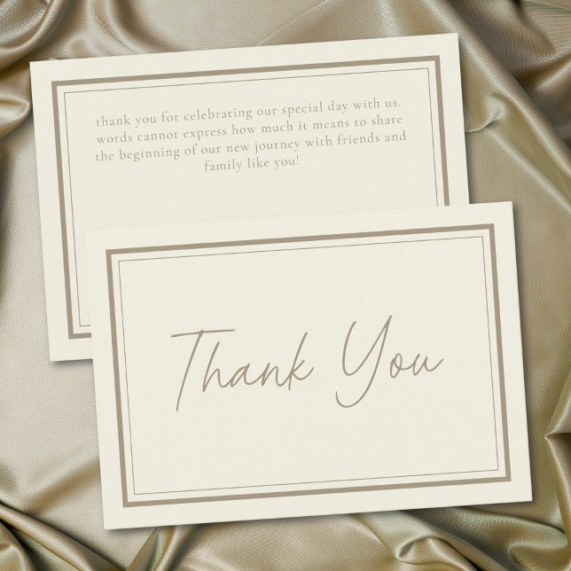 Ivory Cream Minimalist Frame Wedding Thank You Card (Ivory Cream Minimalist Frame Wedding Thank You Card)