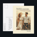 Ivory Cream Minimalist Wedding Photo Save The Date Announcement Postcard<br><div class="desc">This Save the Date postcard is simple, modern, minimalist and elegant. It features your vertical or portrait-oriented photo on an ivory or cream coloured background with your names, the wedding date and location, and the title "Save the Date" arranged symmetrically above and below the picture. The back has space for...</div>