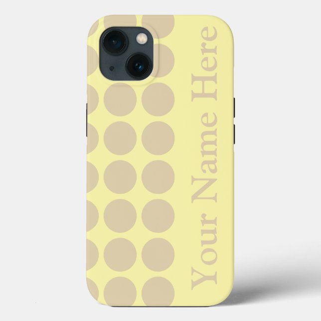 Ivory Cream Neutral Dots with name Case-Mate iPhone Case (Back)