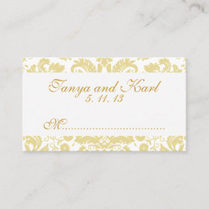 Ivory Cream Vintage Damask Wedding Place Cards
