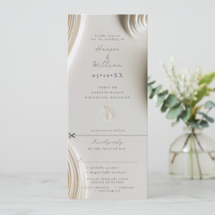 ivory cream white All-in-One wedding Invitation