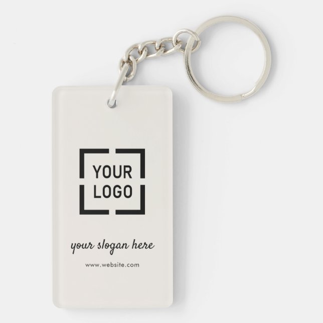 Ivory Custom Logo branded promotional Keychain (Back)