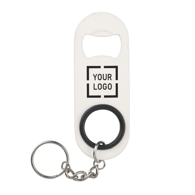 Ivory Custom Logo branded promotional Keychain Bottle Opener (Front)