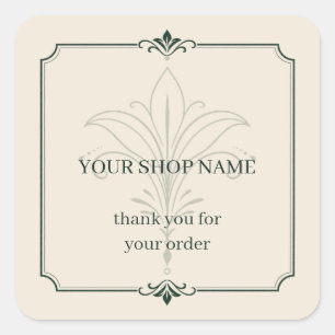 Ivory Custom Shop Name Packaging Sticker