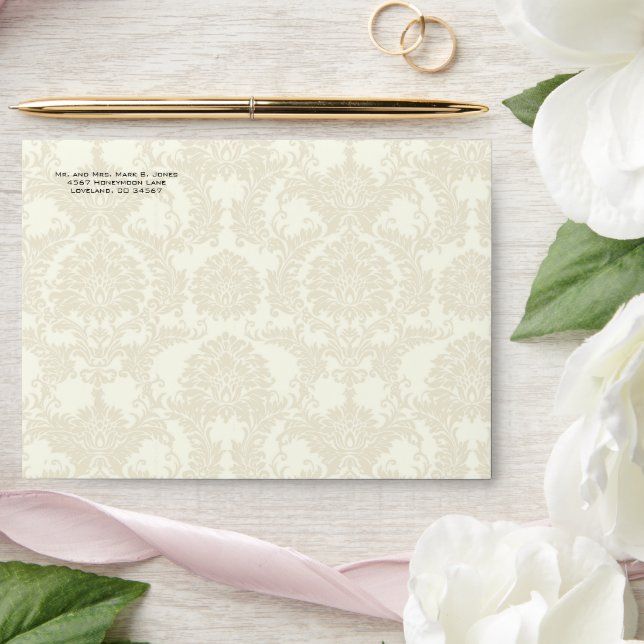 Ivory Damask Envelopes (Wedding)