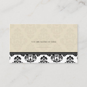 Ivory Damask Wedding Placecards