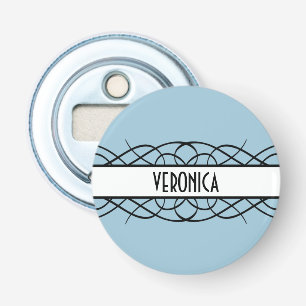 Ivory Deco Flourish Button Bottle Opener