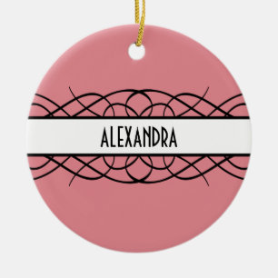 Ivory Deco Flourish Ceramic Ornament