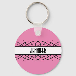 Ivory Deco Flourish Keychain