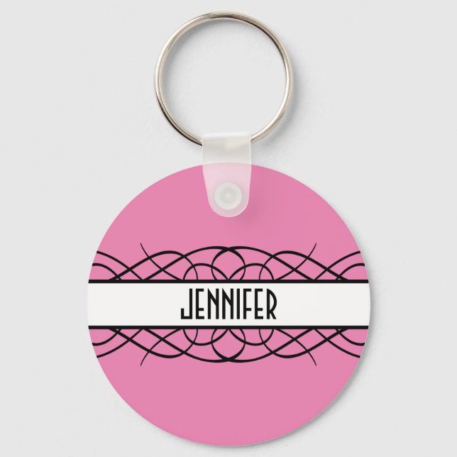 Ivory Deco Flourish Keychain (Front)