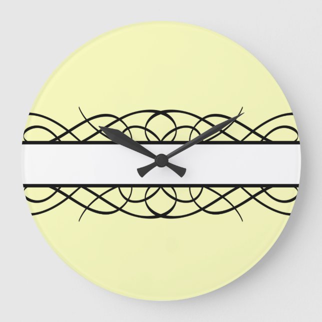 Ivory Deco Flourish Large Clock (Front)