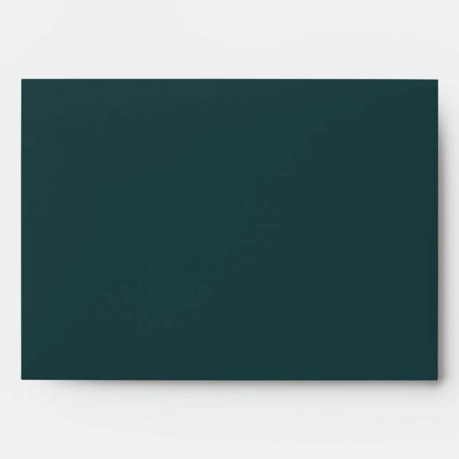  Ivory Deep Teal Greek Island Wedding Return  Envelope (Front)