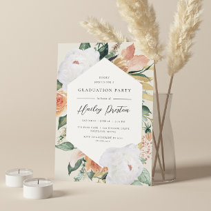 Ivory Desert Floral Graduation Party Invitation