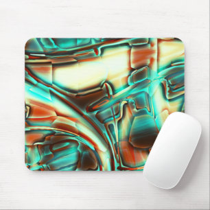 Ivory digital with burnt tone and some mint film mouse pad