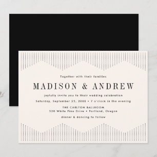 Ivory Dotted Deco Wedding Invitation