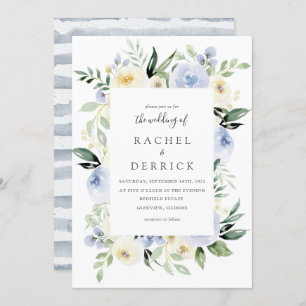 Ivory & Dusty Blue Wedding Invitation
