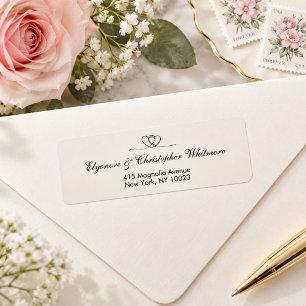 Ivory Elegant Calligraphy Wedding Return Address
