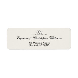 Ivory Elegant Calligraphy Wedding Return Address