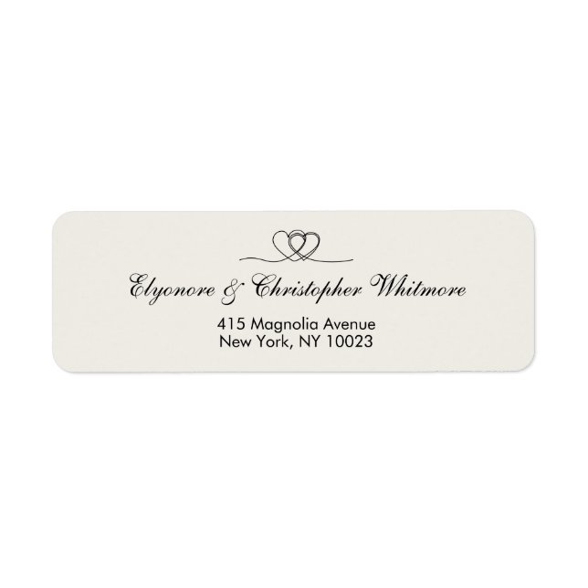 Ivory Elegant Calligraphy Wedding Return Address (Front)
