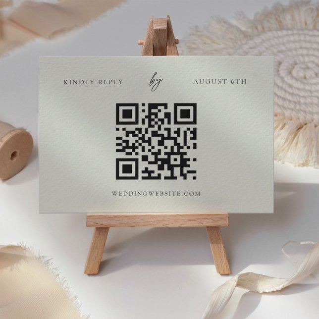 Ivory Elegant Classy RSVP Online Wedding RSVP Card (Creator Uploaded)
