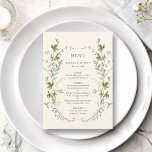 Ivory Elegant Watercolor Wildflower Wedding Menu<br><div class="desc">This elegant wedding menu features beautiful hand-painted watercolor wildflowers arranged as a wreath,  perfect for spring,  summer,  or fall weddings. For more advanced customization of this design,  please click the BLUE DESIGN TOOL BUTTON above!  Matching items are also available.</div>