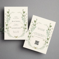 Ivory Elegant Watercolor Wildflower Wedding