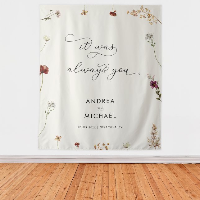 Ivory Fall Wildflowers It Was Always You Backdrop Tapestry (Creator Uploaded)