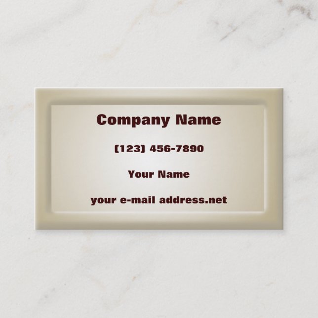 Ivory Faux Embossed Frame Business Card (Front)