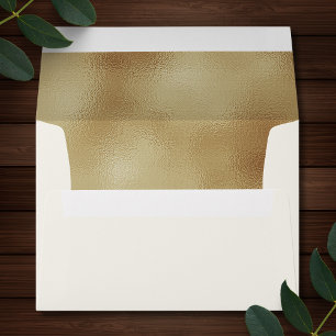 Ivory Faux Gold Foil Formal 5x7 Envelope