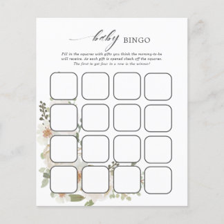 Ivory Floral Baby Shower Bingo Games