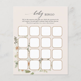 Ivory Floral Baby Shower Bingo Games