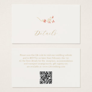 Ivory Floral Gift Registry Wedding Enclosure Card