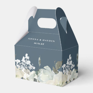 Ivory Floral Greenery Personalized Elegant Wedding Favor Box
