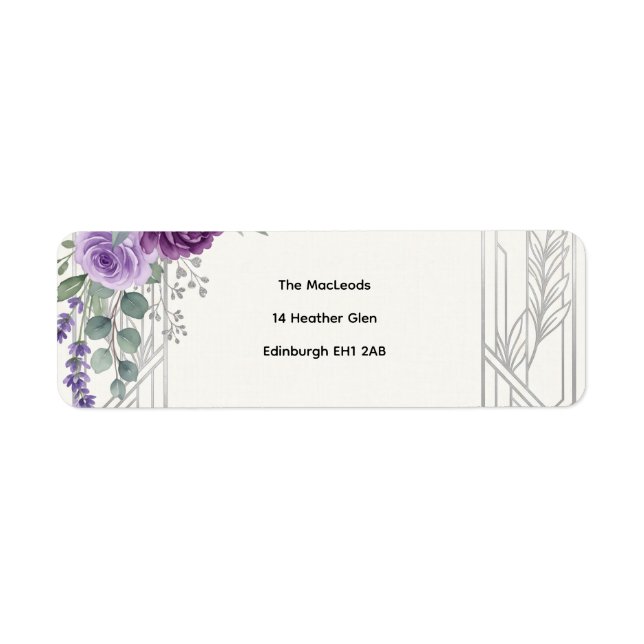 Ivory Floral Greenery Return Address Label (Front)