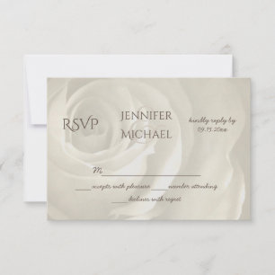 ivory floral simple elegant wedding RSVP