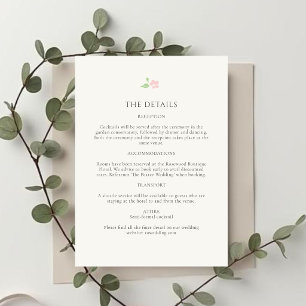 Ivory    Floral Wedding Details Enclosure Card
