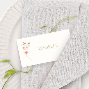 Ivory Floral Wedding Escort Place Name Card