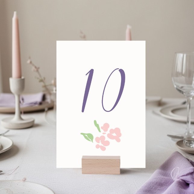 Ivory | Floral Wedding Table number Flat  (Creator Uploaded)