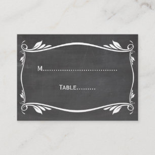 Ivory Flourish Chalkboard Place Card